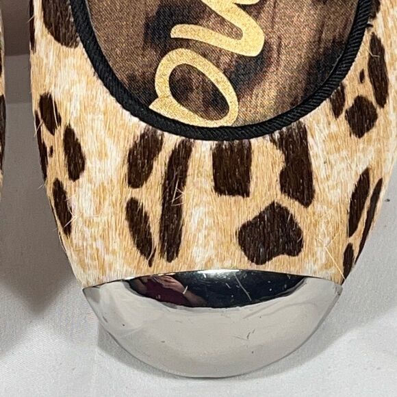 Sam Edelman slip on animal print flats with silver toes size 7.5 - Picture 3 of 9